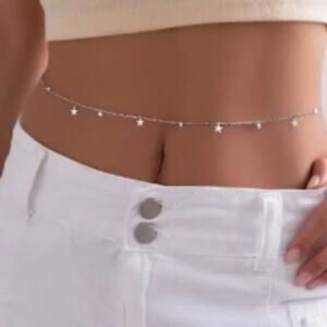 NWT, Silver Star Waist Chain Body Jewelry